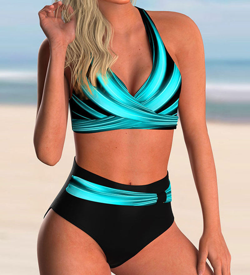 Liliane | Bikini Set met Kruisdecolleté en Print