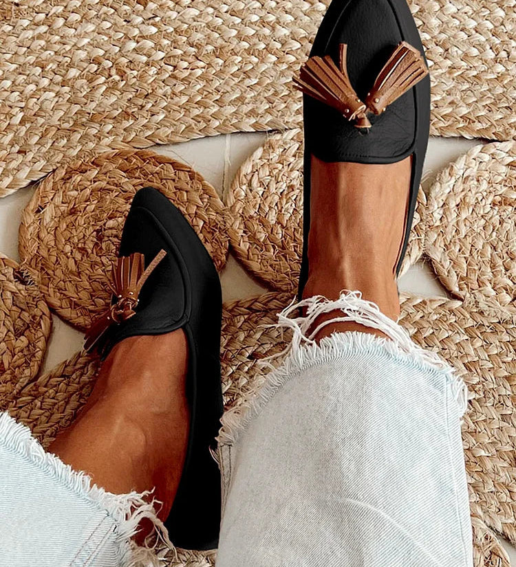 Vera | Moderne mocassins met franjes