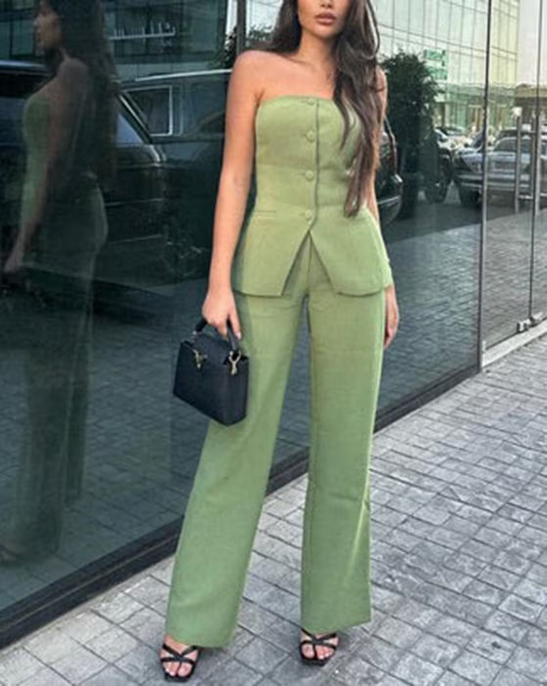 BRIA - Tweedelig Mouwloos Set met Knopen