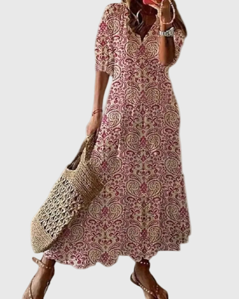 Amalia | Vintage Boho Maxi Zomerjurk