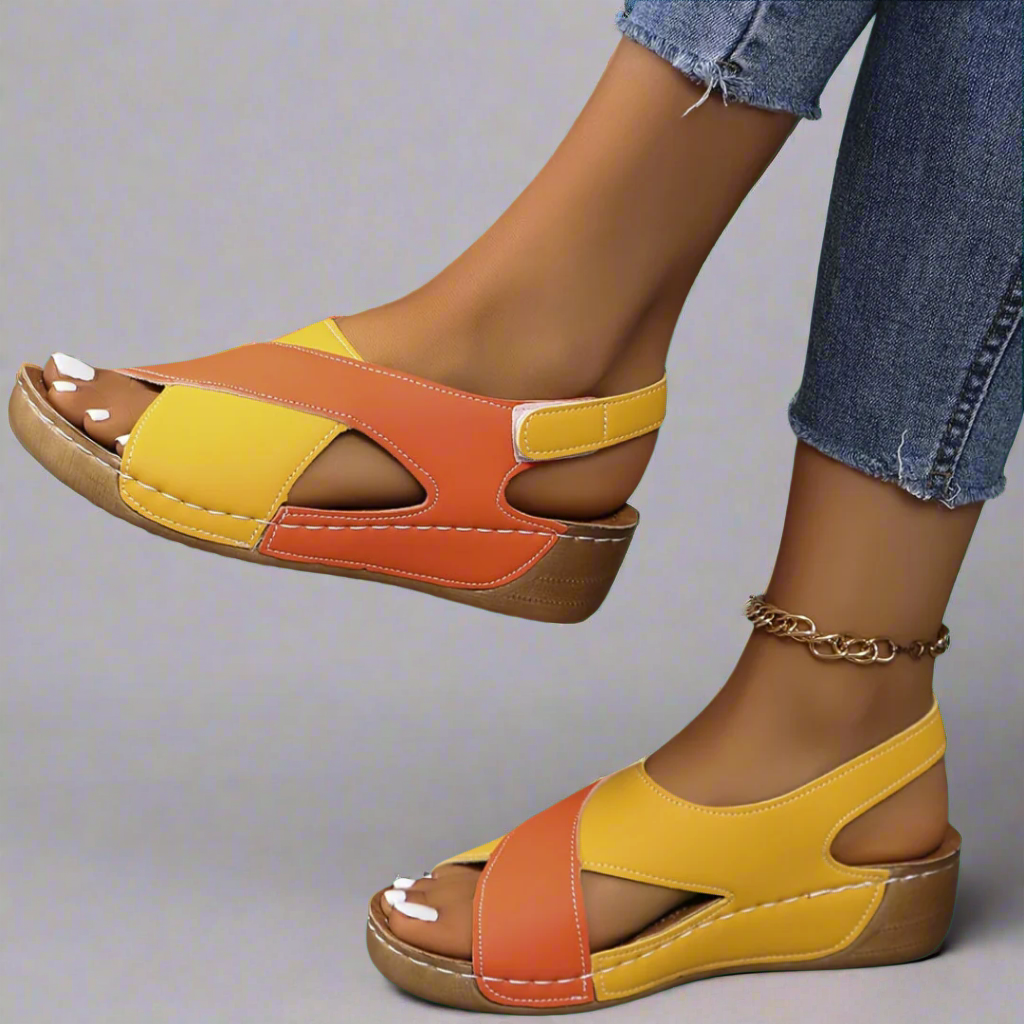 Klaartje | Orthopedische sandalen met kleurvlakken