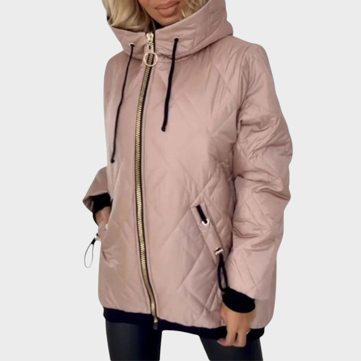 Nathalie | Elegant Gewatteerde Jas met Capuchon