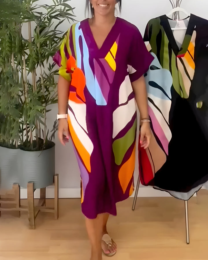 Rianna - Jurk met Abstracte Print