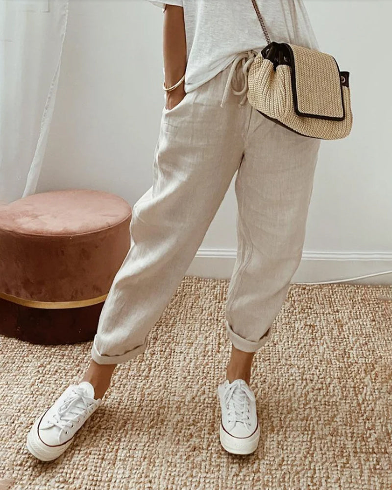 Elegante Comfortabele Vloeiende Broek