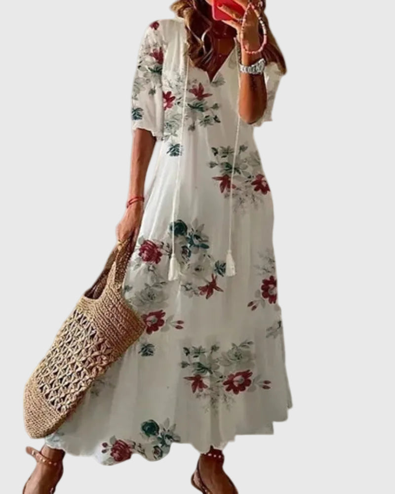Amalia | Vintage Boho Maxi Zomerjurk