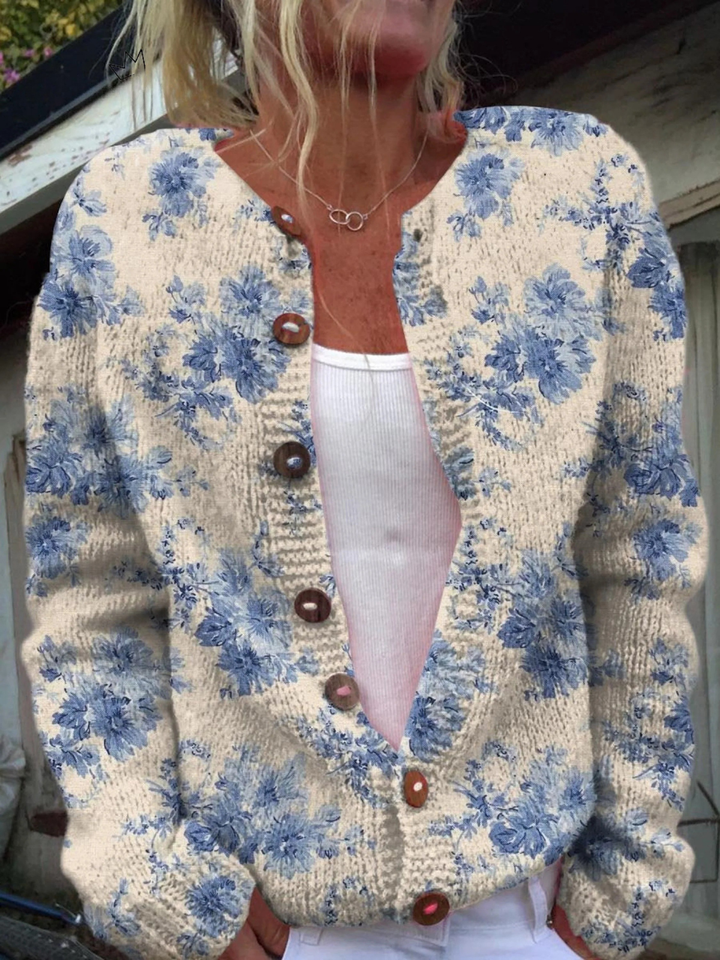 Loredana™ | Vintage Brei Cardigan