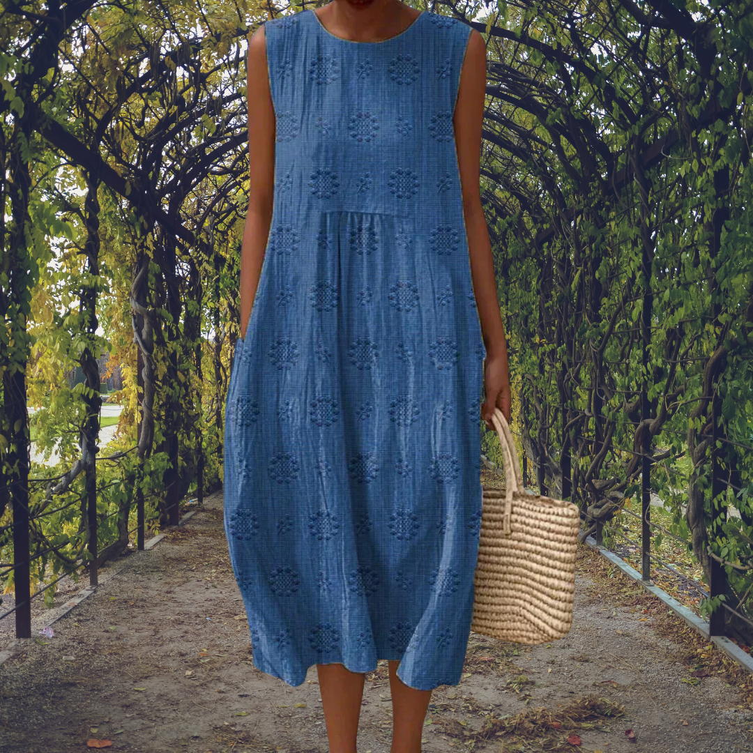 Annelies | Elegante mouwloze jurk met zakken