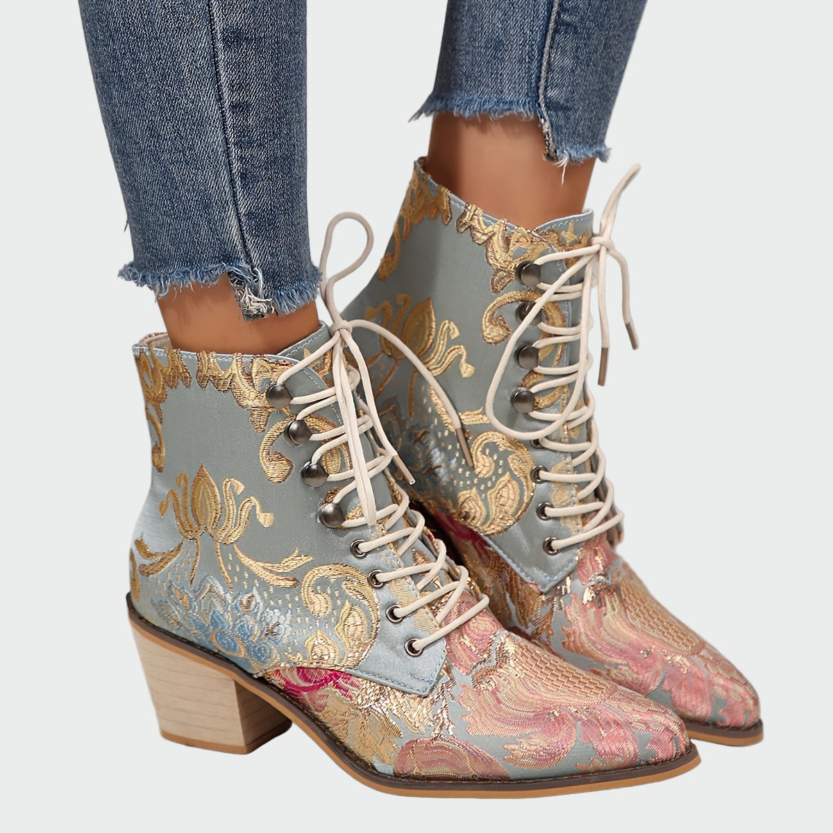 Marjolein | Leren schoenen met bloemen