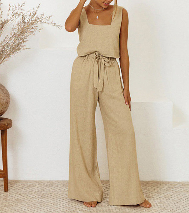 Megan - Minimalistische Top en Uitlopende Broek