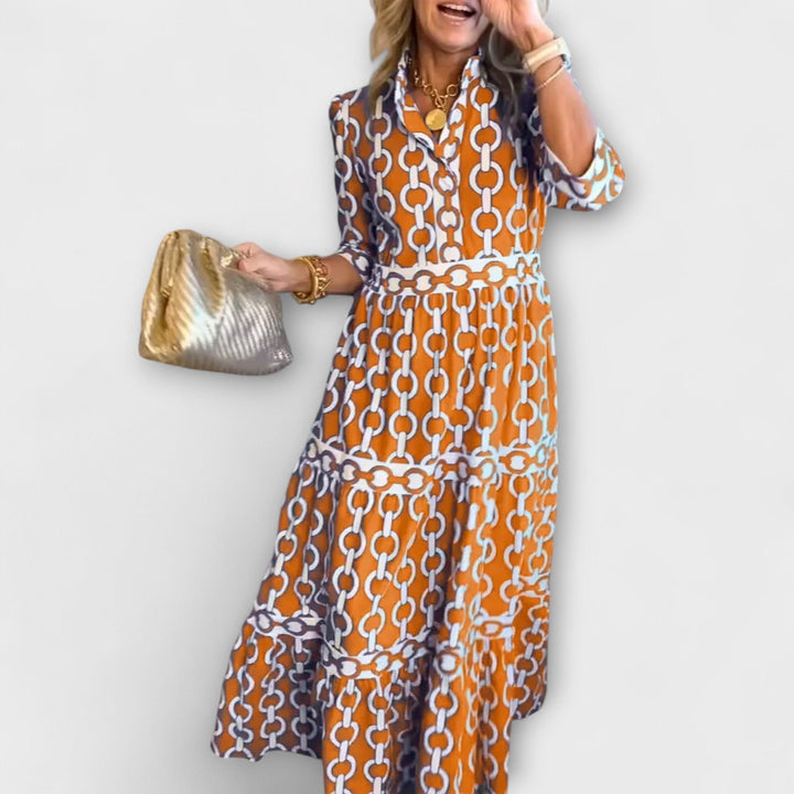JULIANA | MIDI JURK MET KETTINGPATROON
