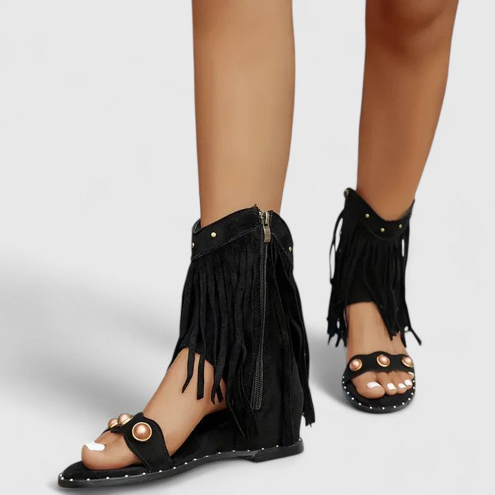 Eira - Chic Fringe Sandalen