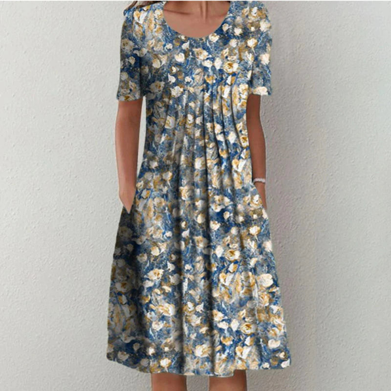 Hanneke | Elegante en casual bloemenjurk met zakken