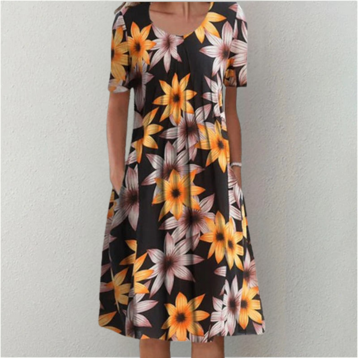Hailey | Elegante en casual bloemenjurk met zakken