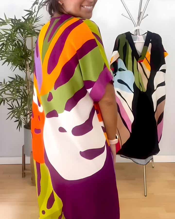 Rianna - Jurk met Abstracte Print