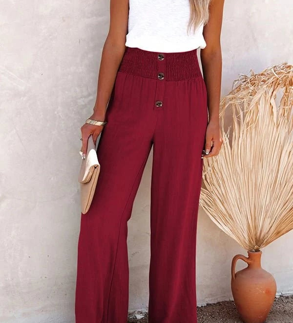 Ria | Losvallende broek met hoge taille