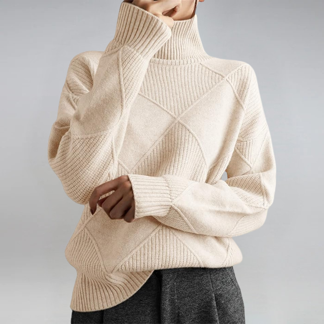 Lauren | Luxe Kasjmier Trui met Hoge Hals
