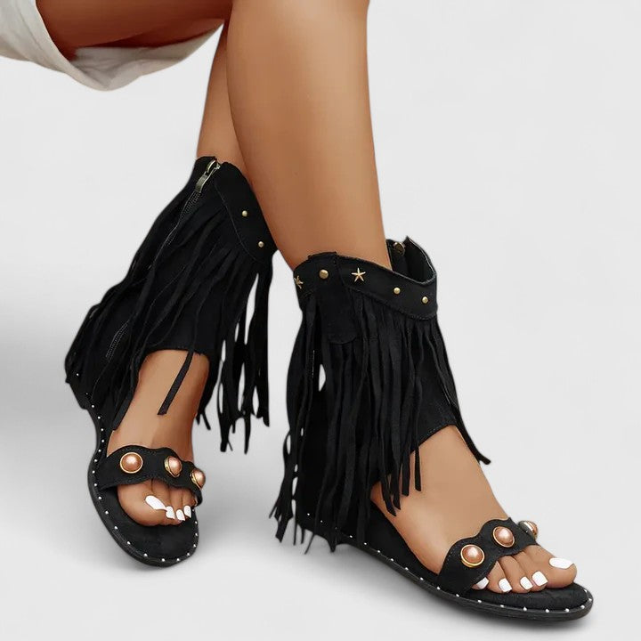 Eira - Chic Fringe Sandalen