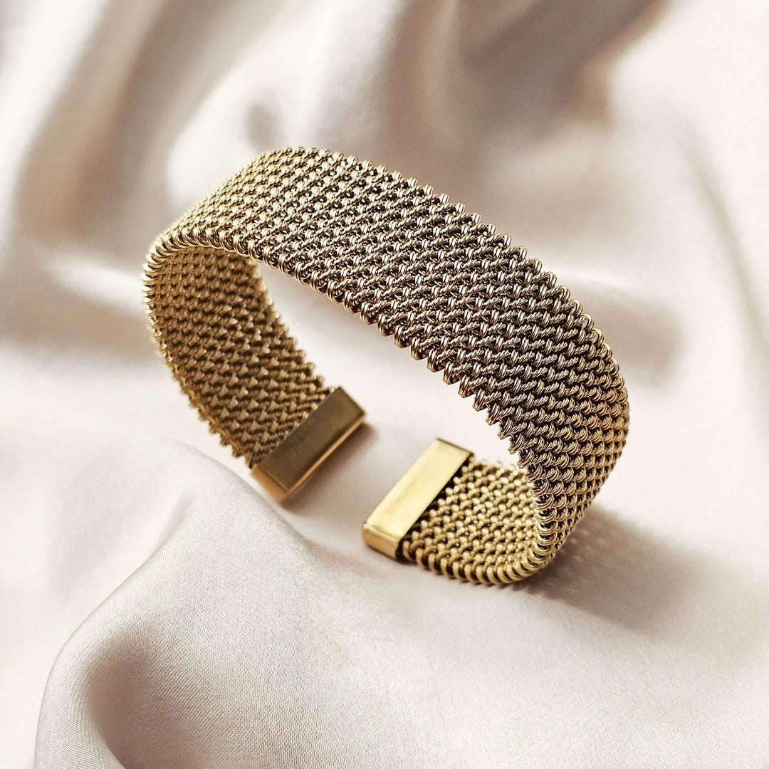 Vintage Gevlochten Gaas Open Klassieke Armband