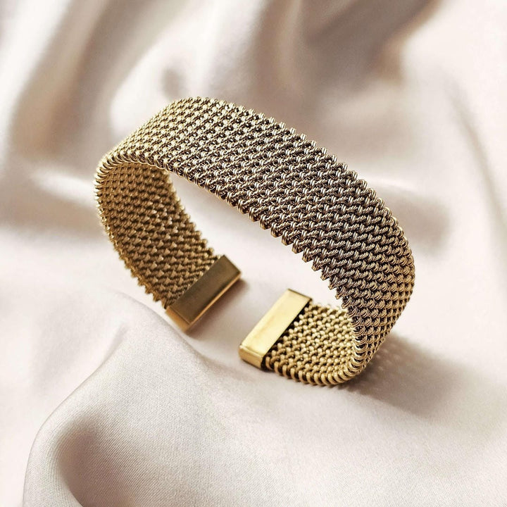 Vintage Gevlochten Gaas Open Klassieke Armband