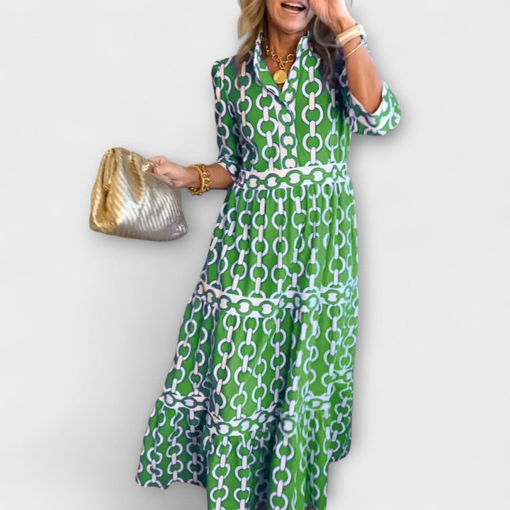 JULIANA | MIDI JURK MET KETTINGPATROON