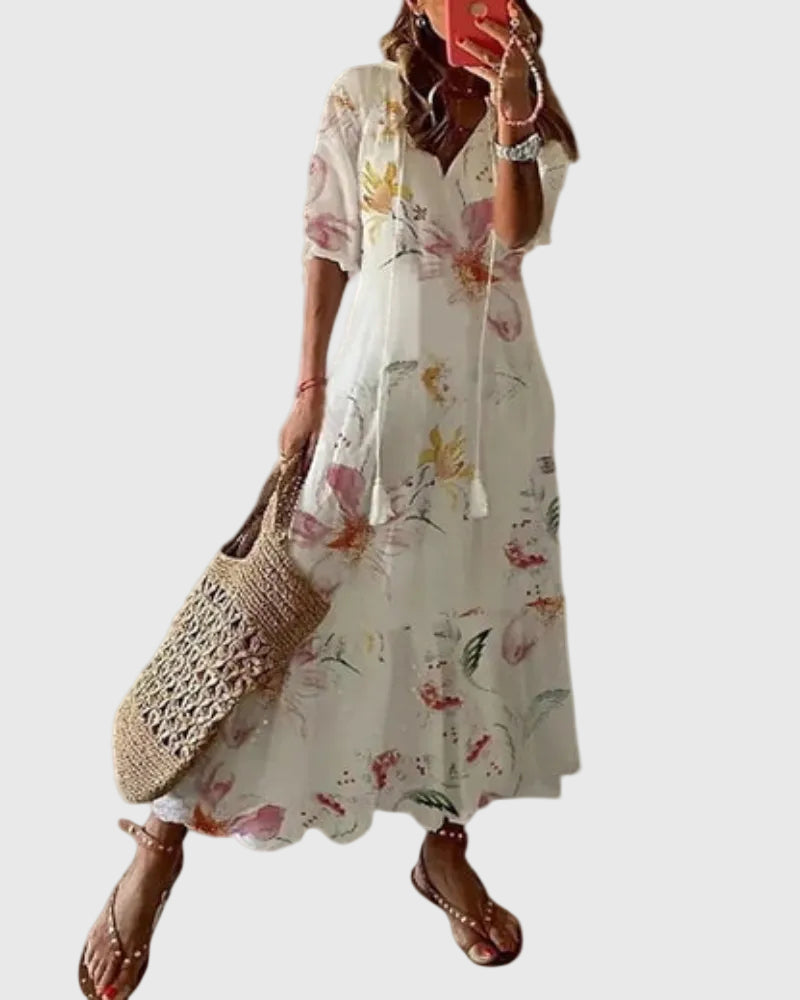 Amalia | Vintage Boho Maxi Zomerjurk