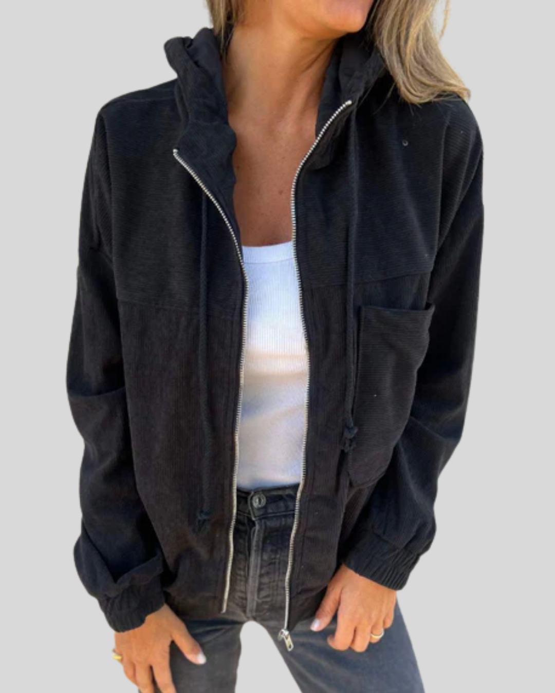 Mabel | Soft Gilet met Rits