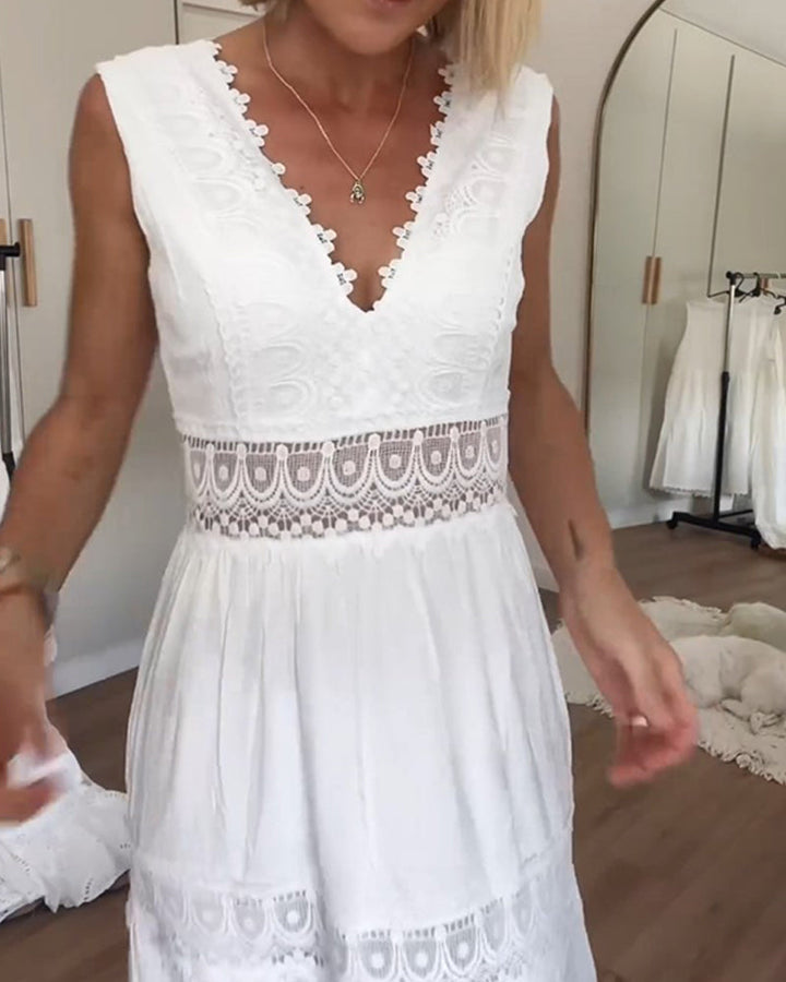 Circe - Kant Camisole Jurk met V-hals