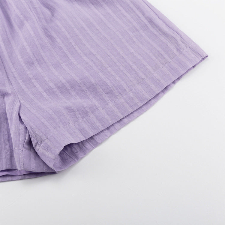 Viola - Ensemble Met Knopshirt en Luchtige Shorts