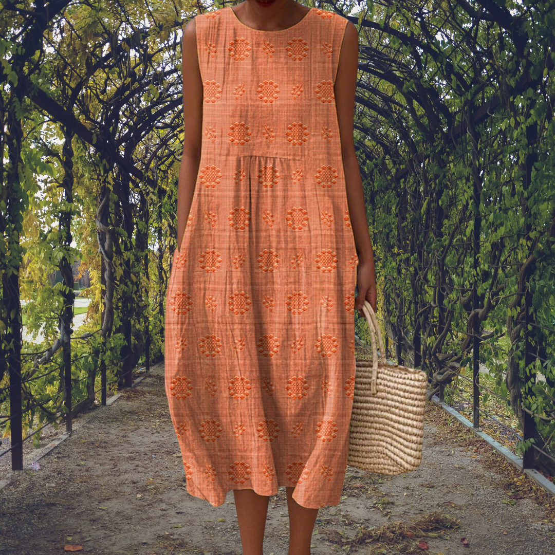 Annelies | Elegante mouwloze jurk met zakken