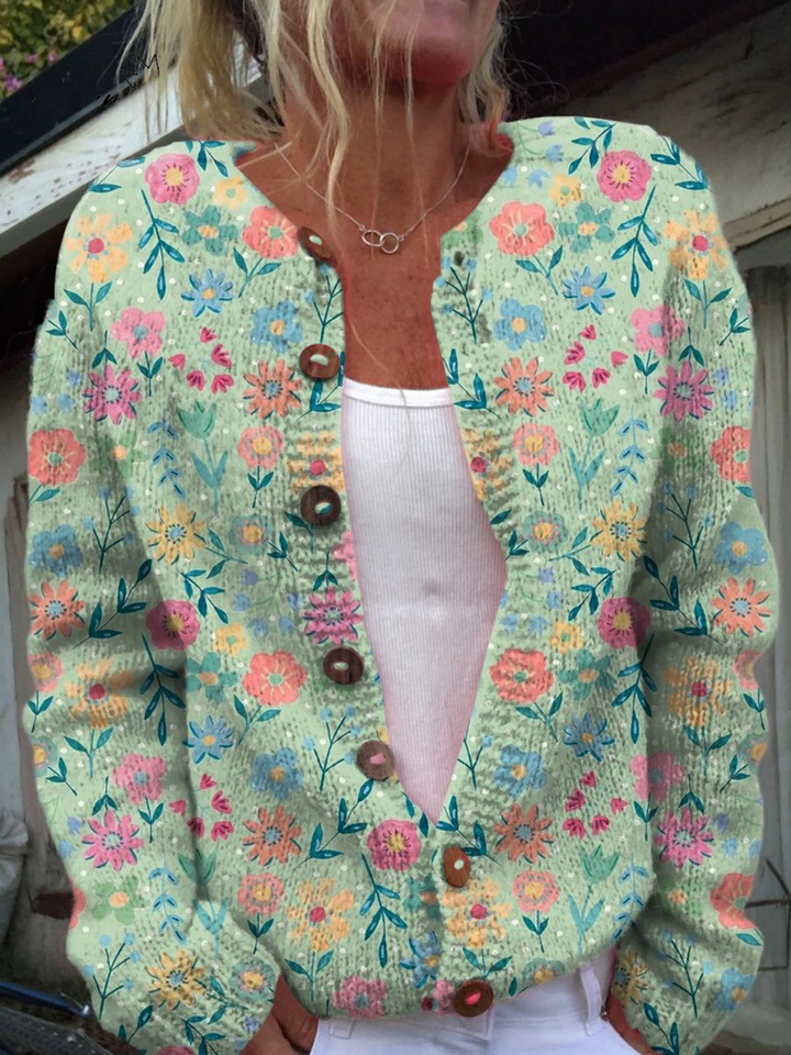 Angela™ | Vrouwen Vintage Bloemen Cardigan
