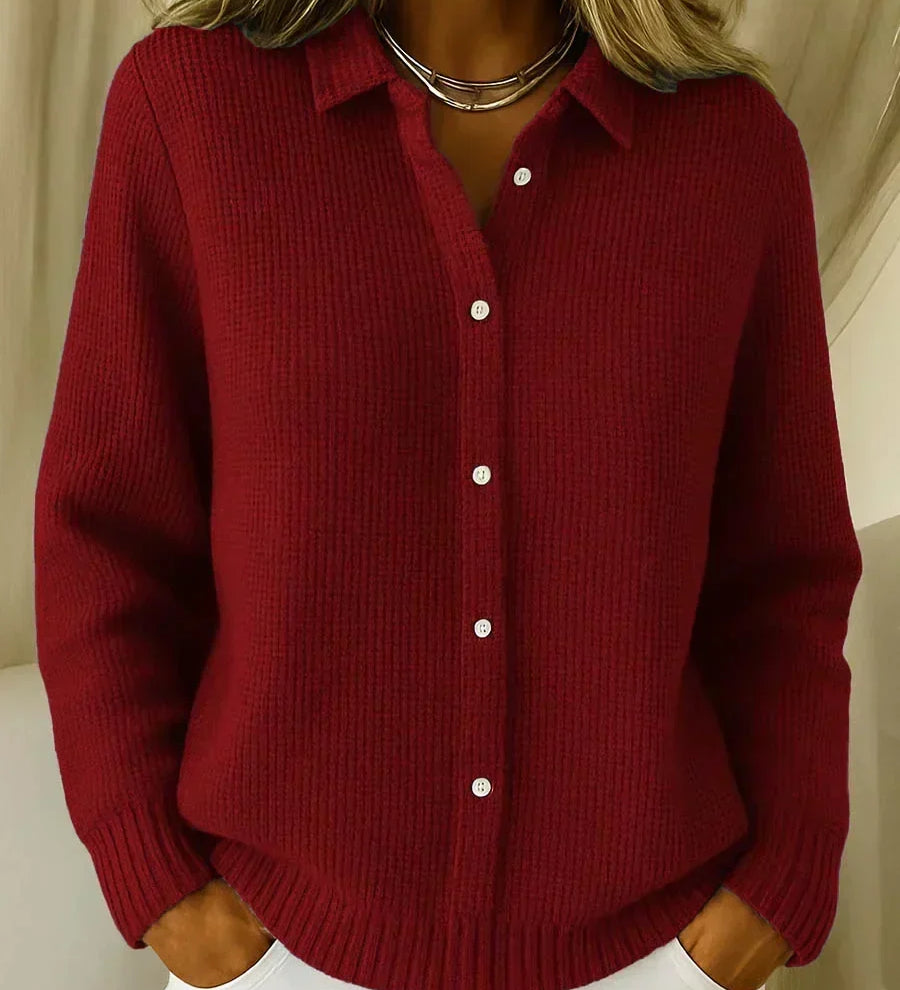 Catharina | Gestructureerde Gebreide Cardigan met Knopen