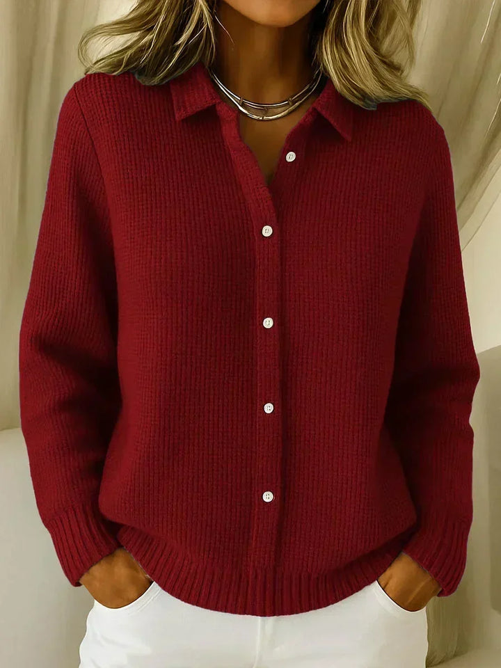 Katharina | Gestructureerde Gebreide Cardigan met Knopen