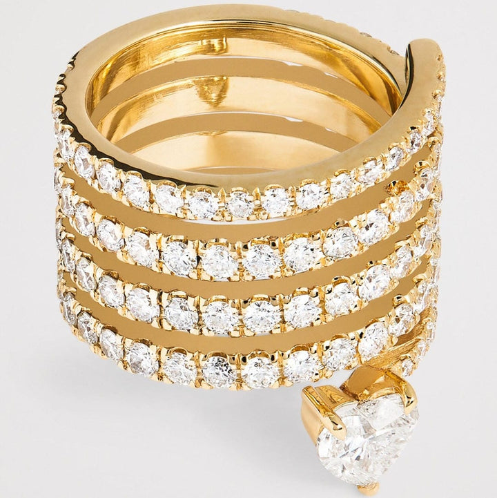 Antieke Gouden Zirconia Hart Wikkelring