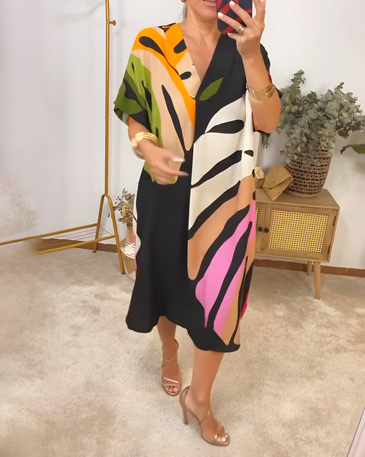 Rianna - Jurk met Abstracte Print