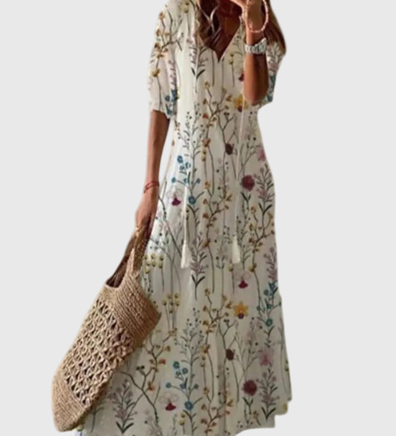 Amalia | Maxi Jurk Vintage Boheemse Zomer