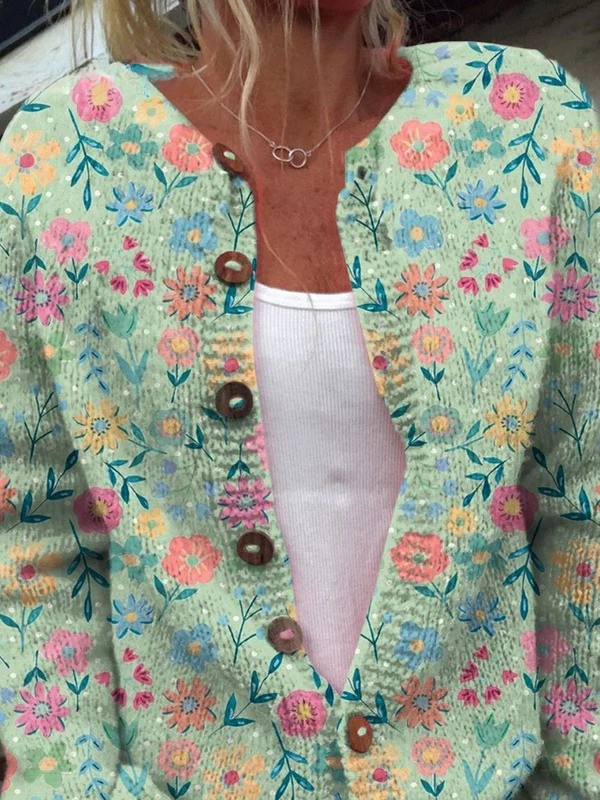 Angela™ | Vrouwen Vintage Bloemen Cardigan