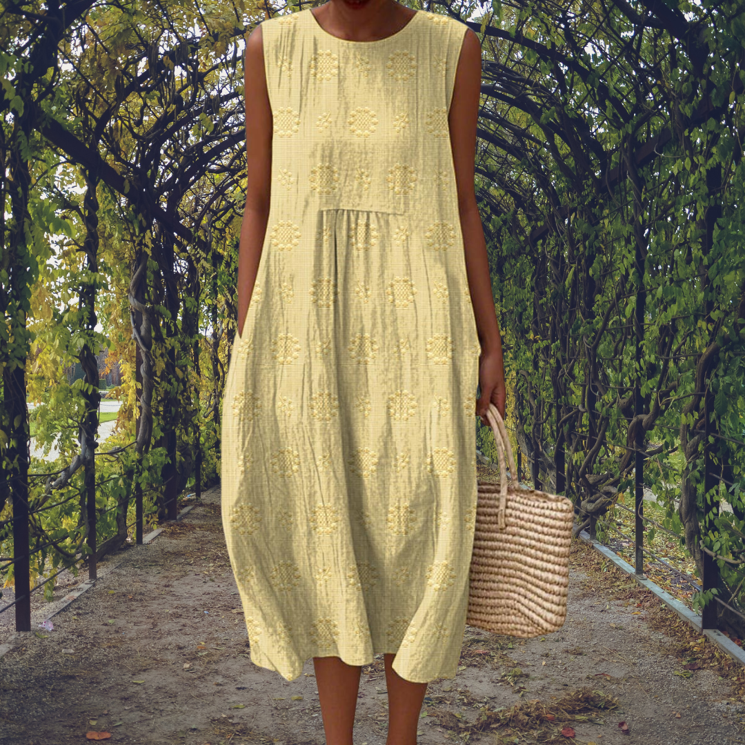 Annelies | Elegante mouwloze jurk met zakken