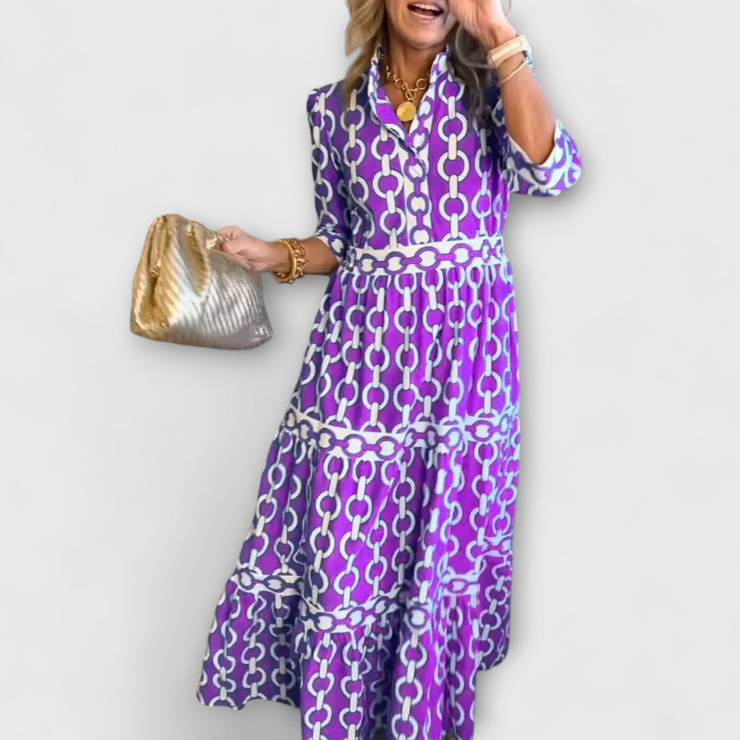 JULIANA | MIDI JURK MET KETTINGPATROON