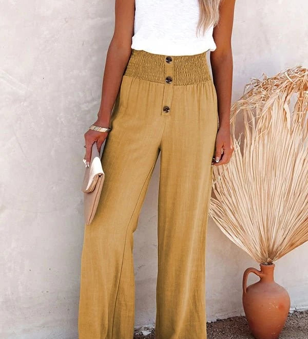 Ria | Losvallende broek met hoge taille