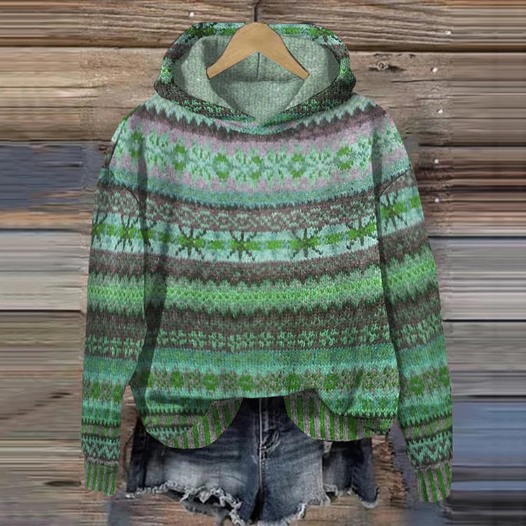 Gaby | Retro sweatshirt met etnisch motief