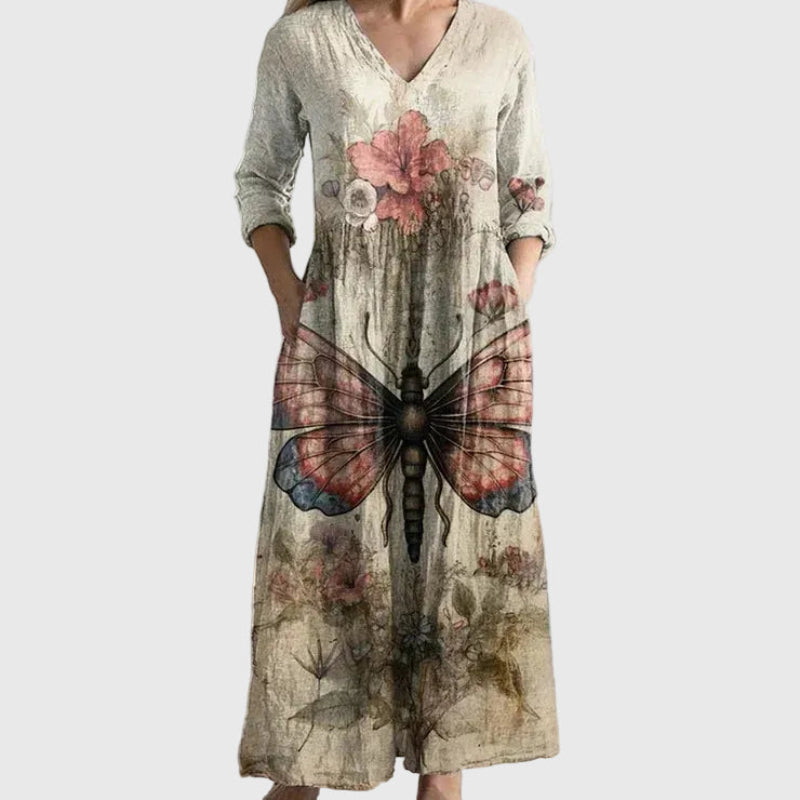 Sanne | Elegante, soepelvallende maxijurk