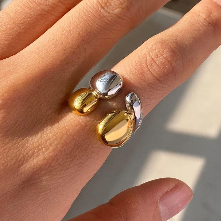 Twee Kleurige Gouden Zilveren Stapelbare Ring