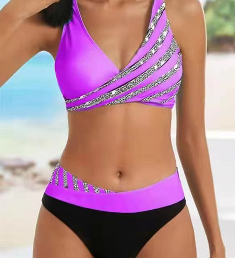Mona - Bikini met een Print in Warme Tinten