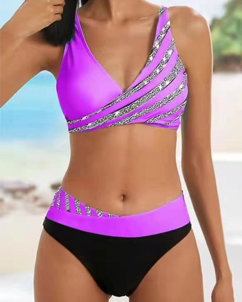 Mona - Bikini met een Print in Warme Tinten