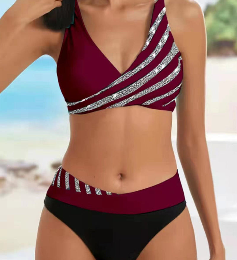 Mona - Bikini met een Print in Warme Tinten