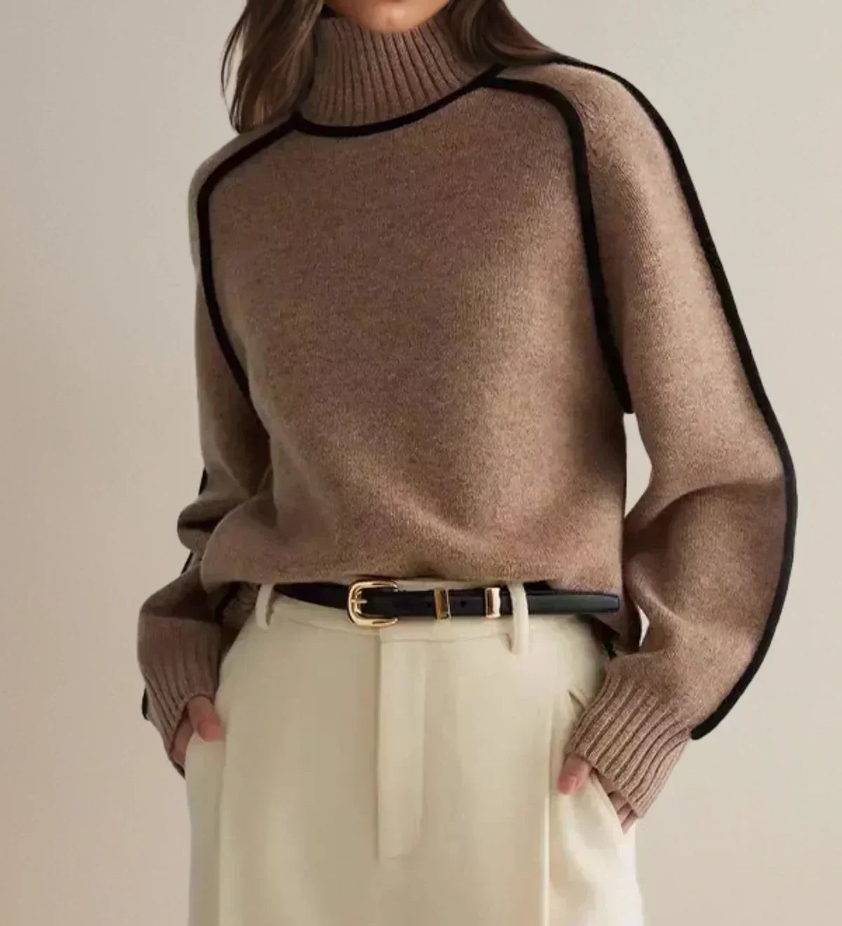 Sandrine | Elegante trui met een hoge kraag