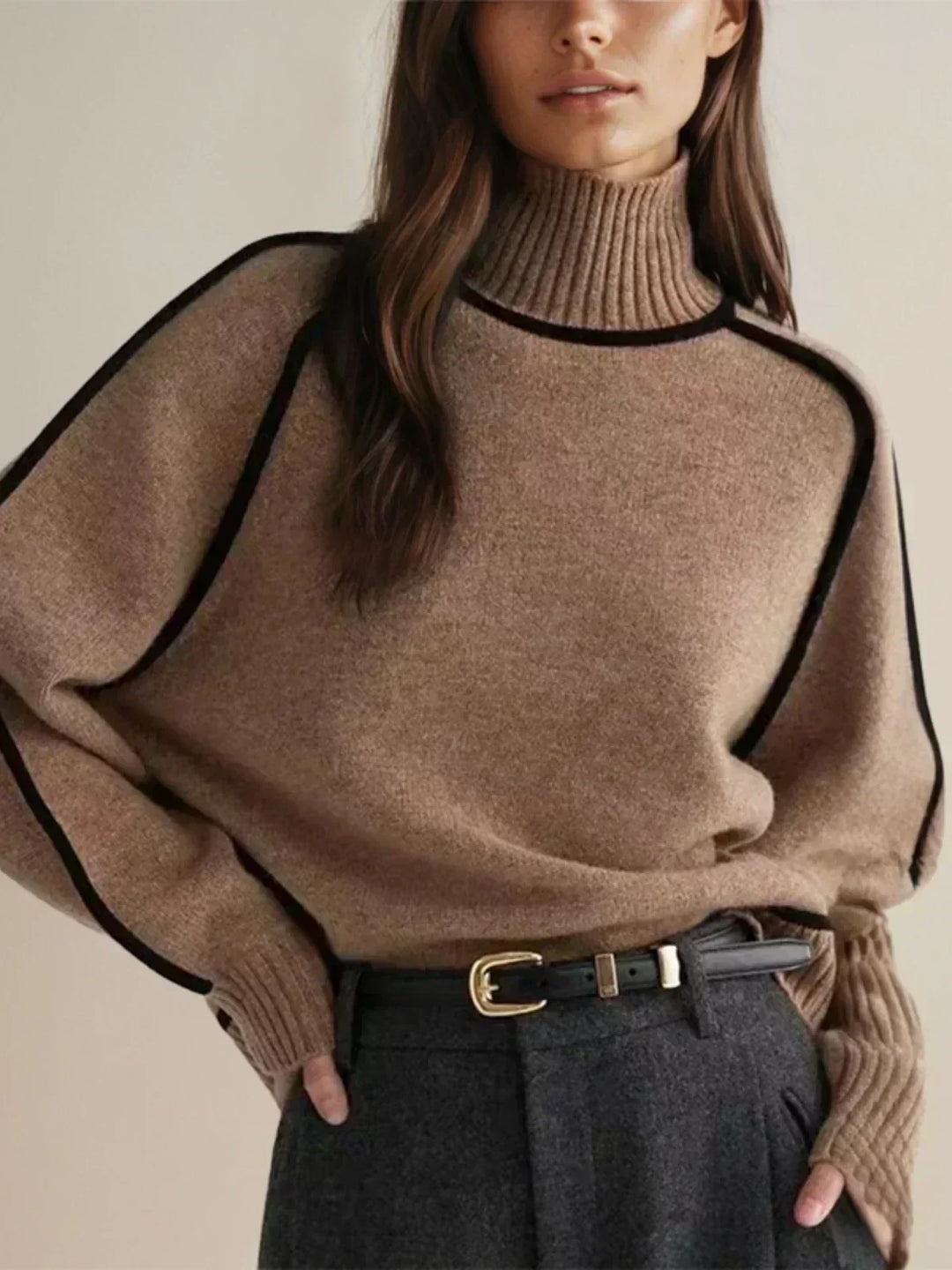 Sandrine | Elegante trui met een hoge kraag