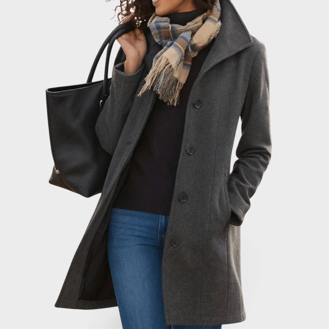 Annefleur | Katoenen trenchcoat met dubbele knopenrij