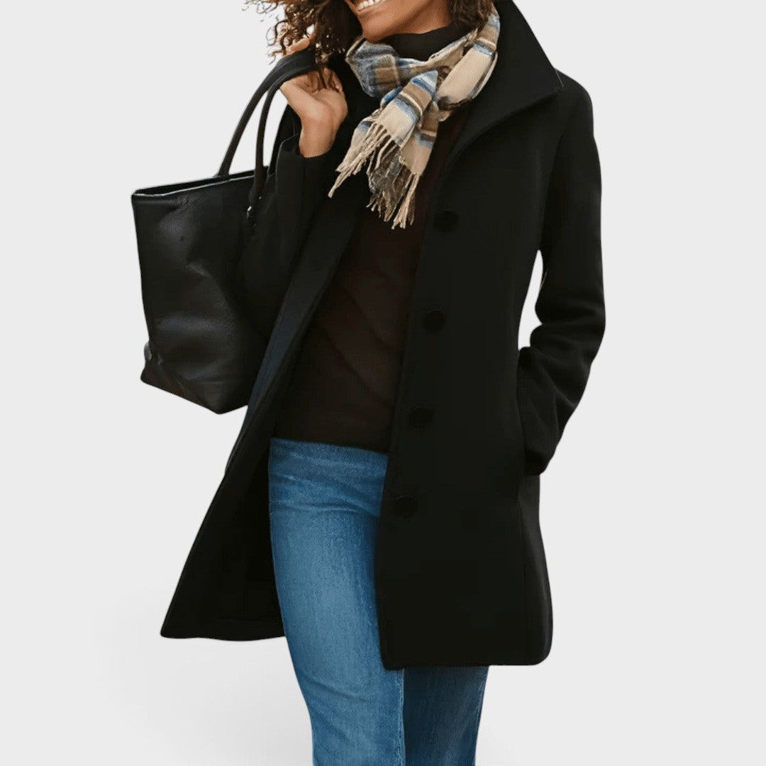 Annefleur | Katoenen trenchcoat met dubbele knopenrij