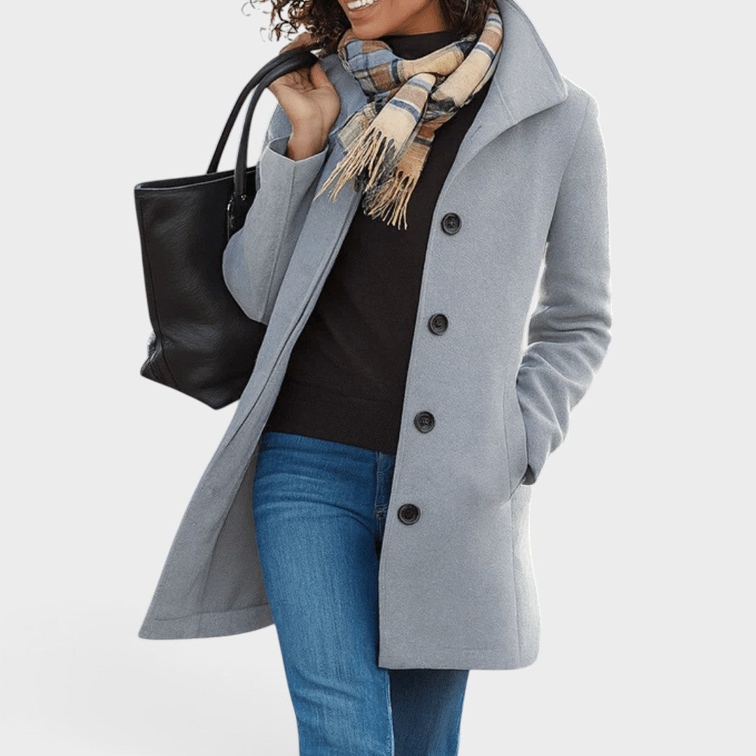 Annefleur | Katoenen trenchcoat met dubbele knopenrij